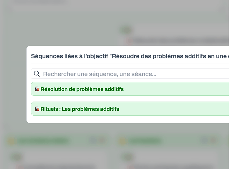 Accès aux séquences depuis les cartes objectifs