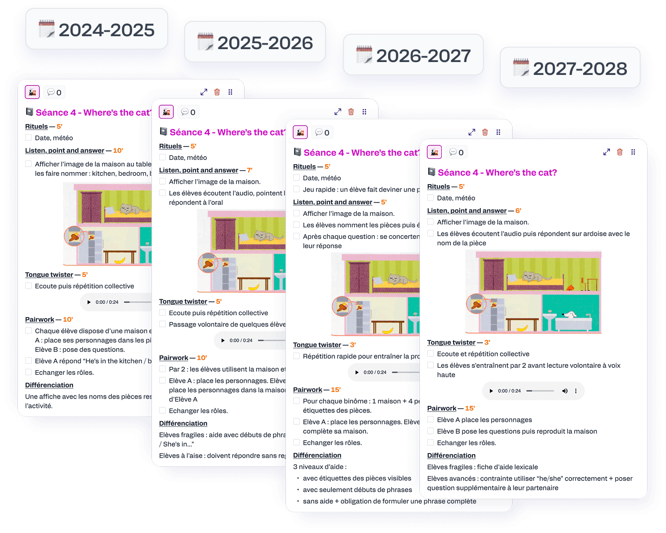 Réutilisation des séquences d'une année scolaire à l'autre